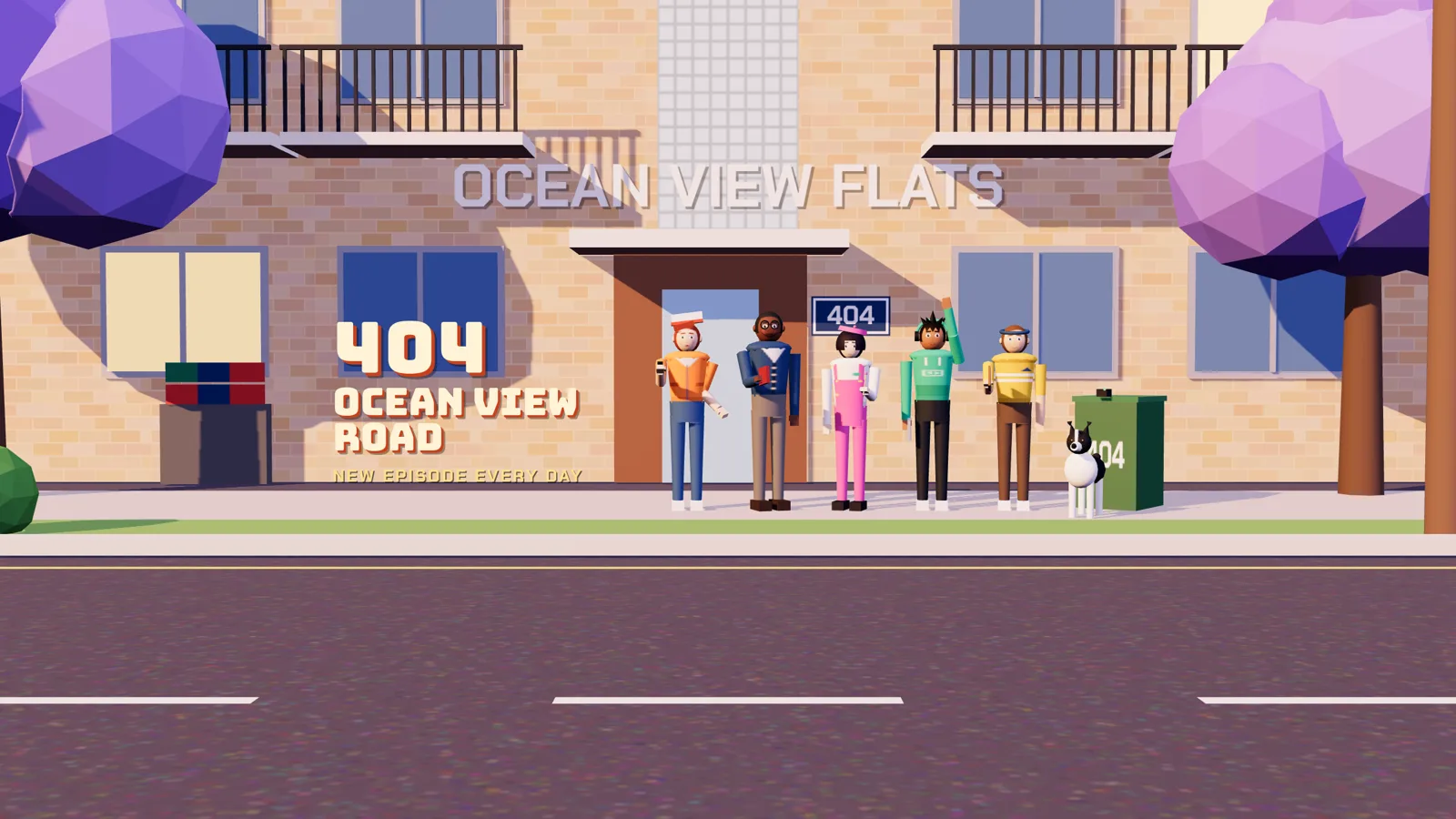 The residents of 404 Ocean View Road outside their block of flats
